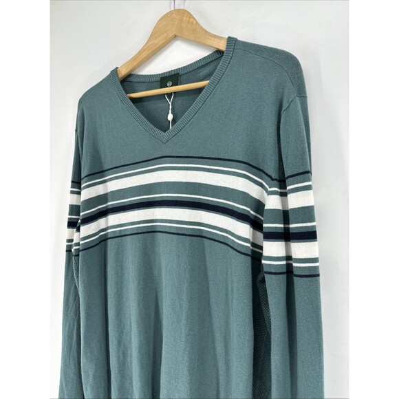 Ag Adriano Goldschmied Other - AG Green Label Men’s V-Neck Cotton Cashmere Striped Sweater Sz XXL